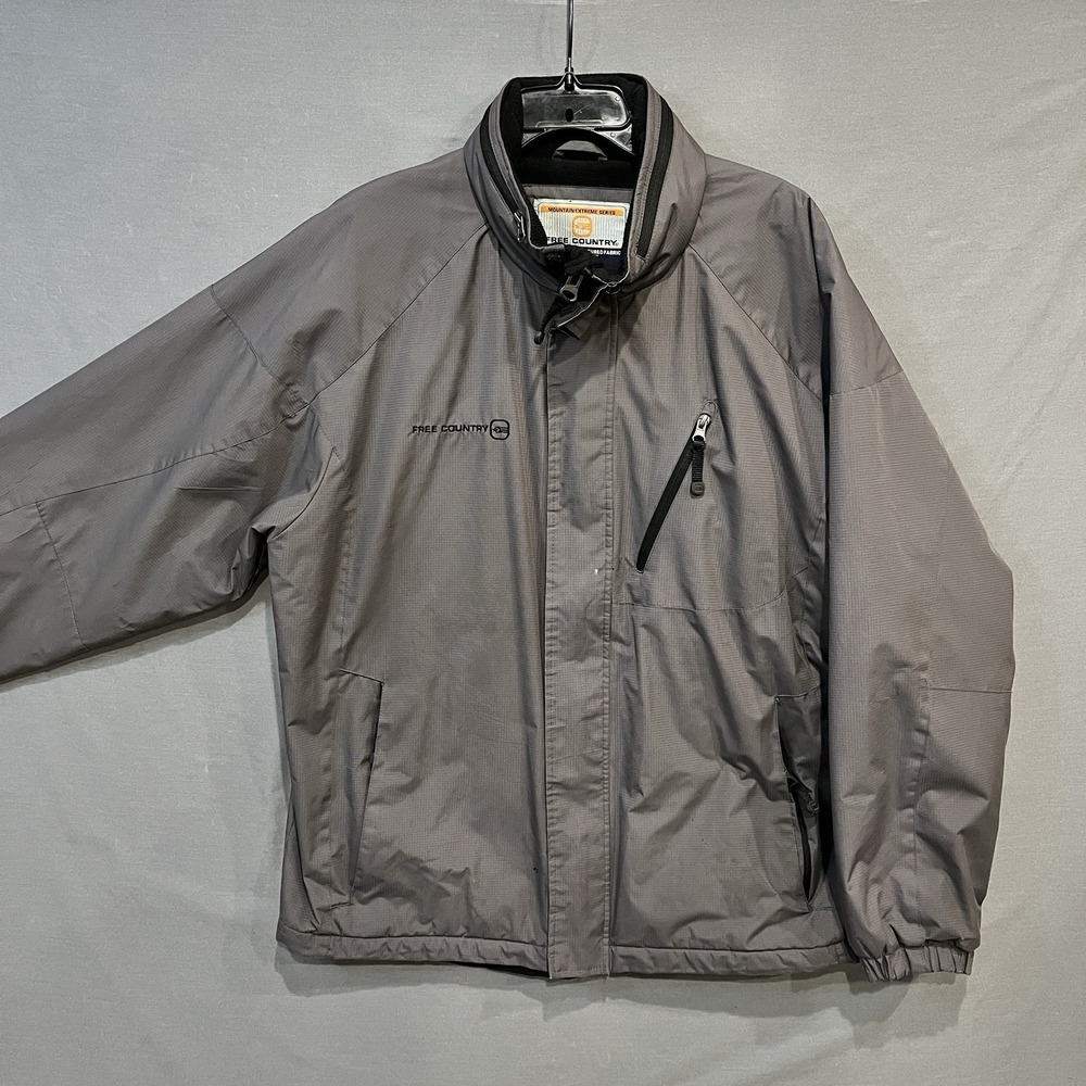 Free Country Mountain Extreme Jacket Mens Large Gray Ripstop Water Resistant